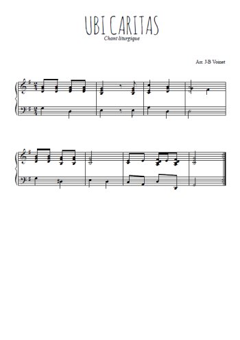 Téléchargez l'arrangement pour piano de la partition de Ubi Caritas de Taizé en PDF
